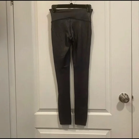 Spanx Faux Leather Leggings in Color Night Navy - Picture 4 of 5